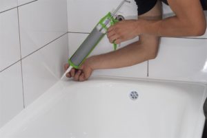 bathroom caulking applying silicone