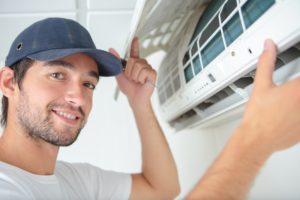 Portrait of air conditioning serviceman