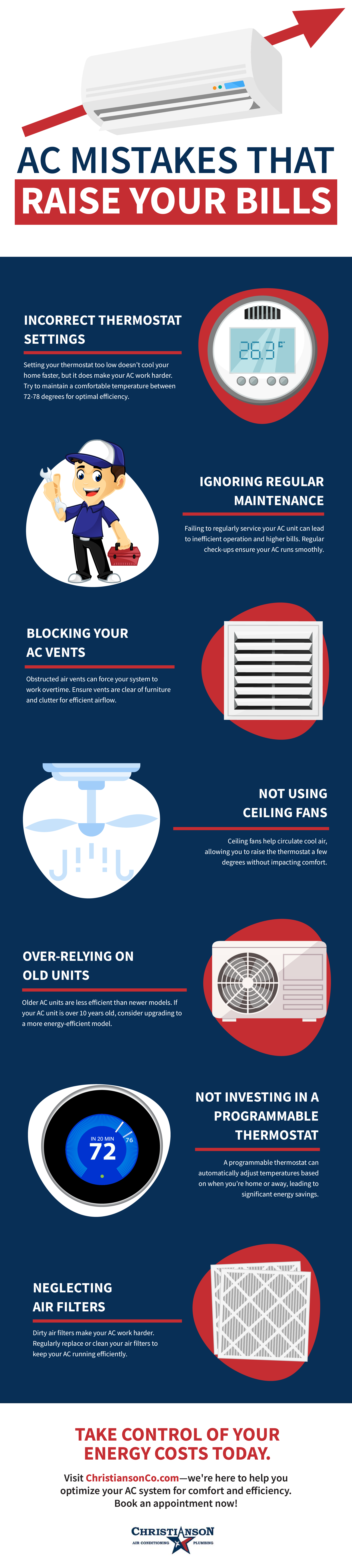 Air Conditioning Mistakes That Raise Your Bills Infographic