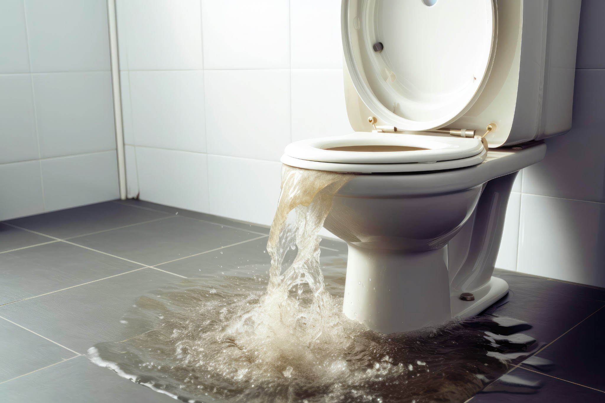 Toilet overflowing with sewage do to broken backwater valve