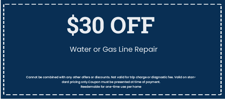 Discount on Water or Gas Line Repair